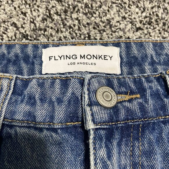Flying Monkey Jeans Women’s Sz 28 Medium Wash Distressed Vintage Straight 30x33 - Picture 2 of 3